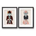 Set 2 Cuadros Pareja Gatos Hipster Pet Mascota Arte Paspartu