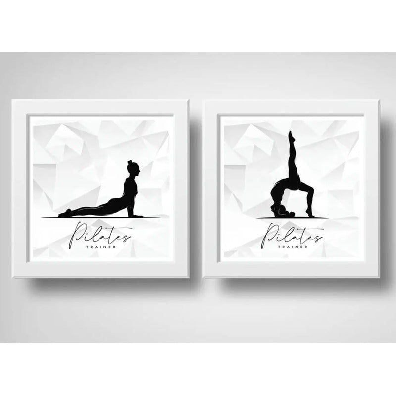Set 2 Cuadros Pilates Gym Musculacion Gimnasio B2 Decoracion