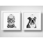 Set 2 Cuadros Perro Gato Baño Mascotas Pet Arte Decoracion
