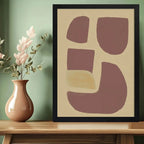 Cuadro Dormitorio Living Boho Abstracto Equilibrio Y Calma Marco Negro