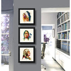 Set 3 Cuadros Indio Jefe Pop Art Vincha Tribal Decoracion