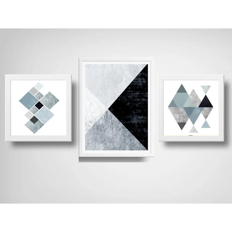 Set 3 Cuadros Geometrico Escandinavo Abstracto Decoracion B4