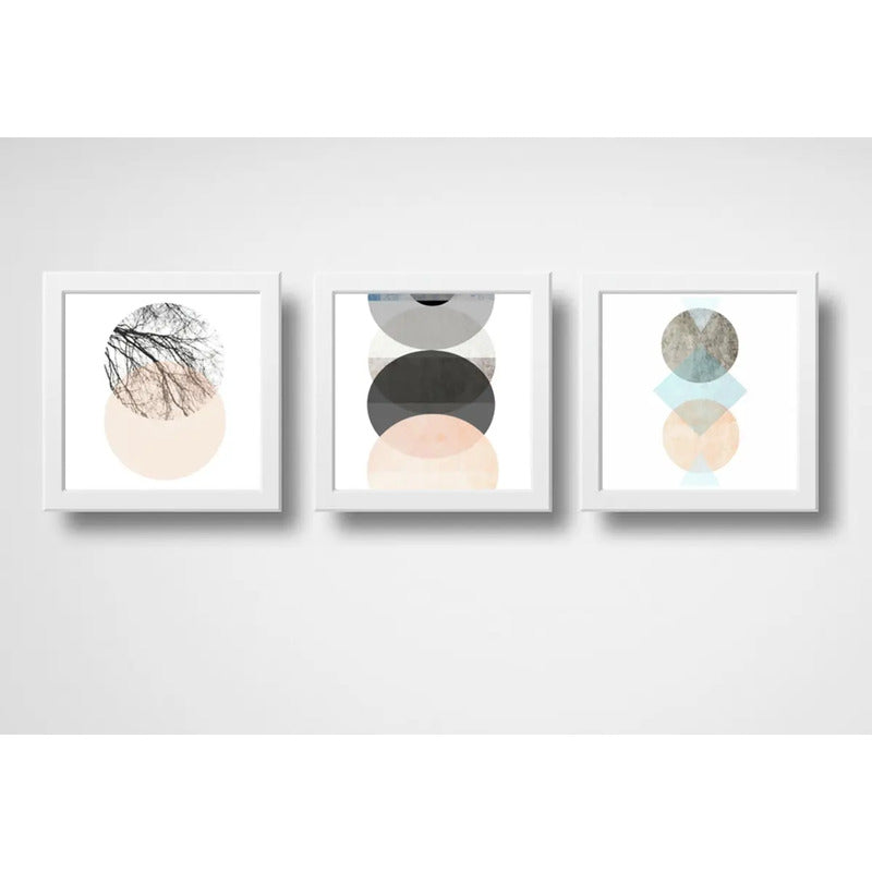 Set 3 Cuadros Boho Chic Hojas Flor Arte Decoracion