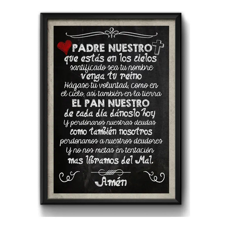 Cuadro Padre Nuestro Oración Jesus Decoracion Hogar Oficina