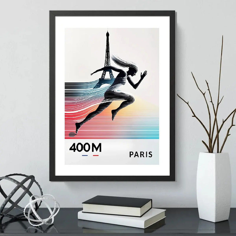 Cuadro Maratón Carrera Maratones Famosos Deporte Decoracion Carrera Maraton Paris 400 M Marco Negro