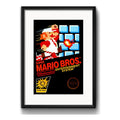 Cuadro Super Mario Bros Game Retro Nintendo Con Paspartú Marco Negro