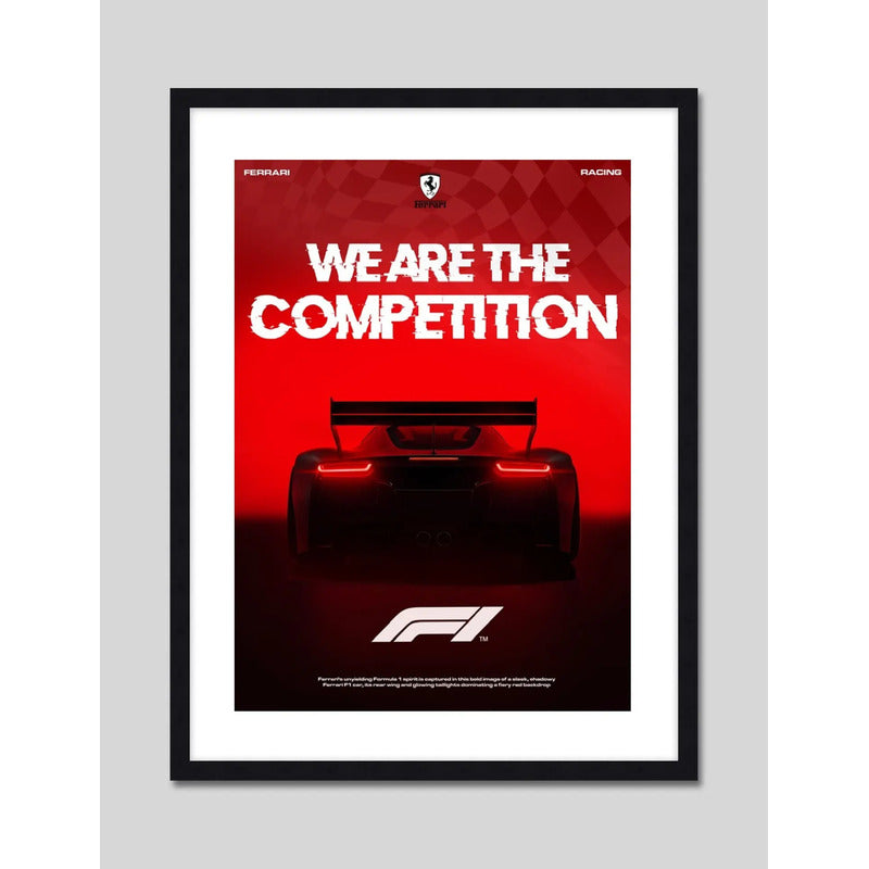 Cuadro Ferrari F1 Auto Modelo Carrera Formula 1 Decoracion Marco Negro