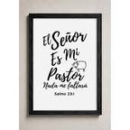 Cuadro Versiculo Biblia Salmo 23 El Señor Es Mi Pastor Dios Marco Negro