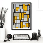 Cuadro Piet Mondrian Arte Modernismo Obras Decoracion Composition With Grid 1 Con Marco Negro