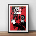 Cuadro La Noche De Los Muertos Vivientes Brs2 Con Paspartú Marco Negro