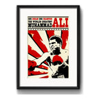 Cuadro Muhammad Ali Boxeo Gym Deporte Arte Con Paspartu Marco Negro