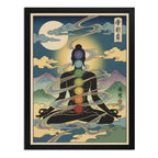 Cuadro 7 Chakras Meditación Yoga Zen Arte Japón Decoracion Marco Negro
