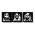 Set 2 Cuadros Africanos Blanco Y Negro Etnico Decoracion Br1