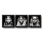 Set 2 Cuadros Africanos Blanco Y Negro Etnico Decoracion Br1