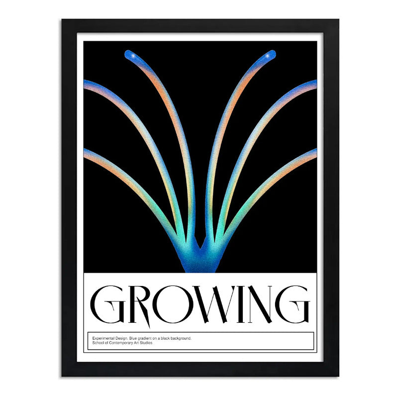 Cuadro Resplandor De Aura Crecimiento Radiante Luminosa Arte Growing Crecimiento Radiante Marco Negro