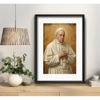 Cuadro Papa Francisco Vaticano Iglesia Jesus Con Paspartú Marco Negro