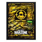 Cuadro Call Of Duty Warzone Bounty Target Videojuego Game Marco Negro