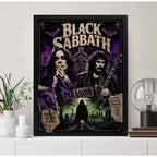Cuadro Black Sabbath Paranoid Heavy Metal Rock Horror Retro Marco Negro