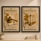 Set 2 Cuadros Temática Jurídica Abogado Justicia Efecto 3d Marco Negro