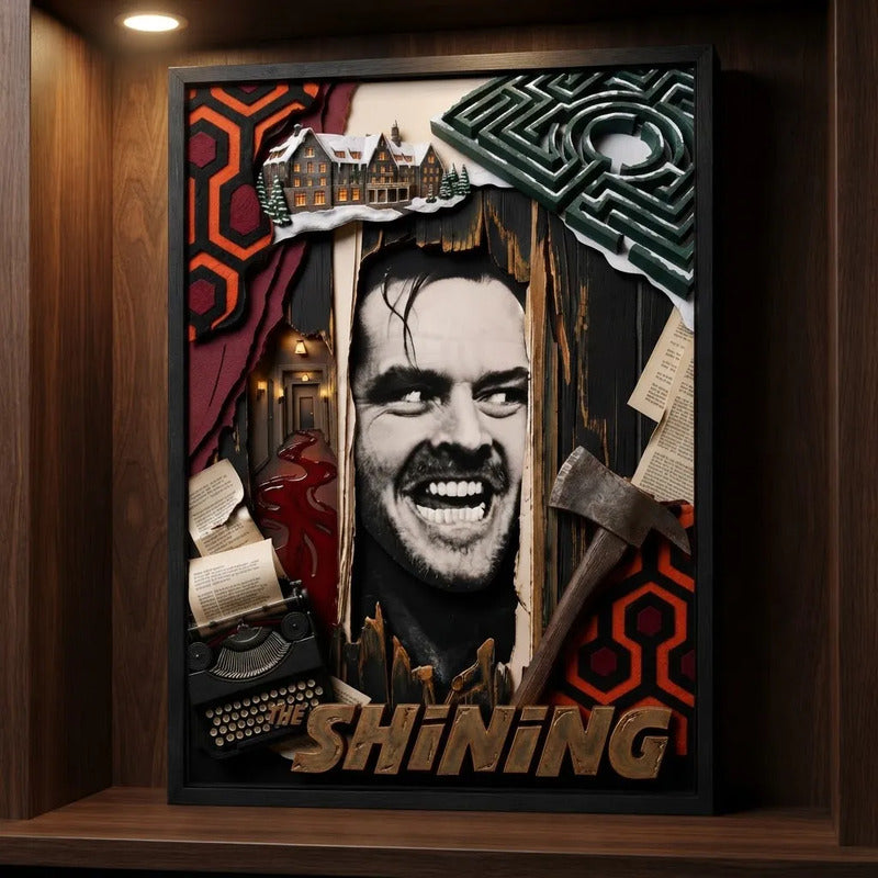 Cuadro El Resplandor The Shining Pelicula Arte Efecto 3d Marco Negro