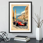 Cuadro Monaco Pista De Carrera Autodromo Formula 1 Vintage Monaco Gran Premio 1986 Con Marco Negro