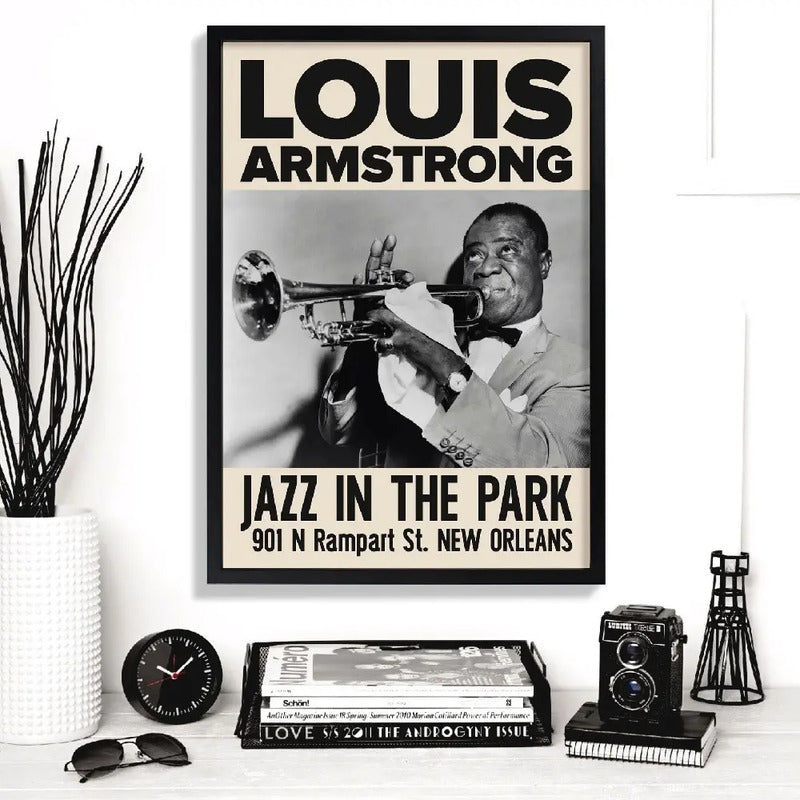 Cuadro Concierto Blues Jazz Nina Bb King Musica Decoracion Louis Armstrong Marco Negro