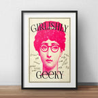 Cuadro Chica Geek Pop Art Decoracion Con Paspartú Marco Negro