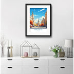 Cuadro Madrid Espana Spain Ciudad 53x43cm Con Paspartú Marco Negro