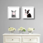 Set 2 Cuadros Perro Gato Chicle Mascota Pet Decoracion Hogar