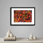 Cuadro Jackson Pollock Red Comp Rojo Abstracto Con Paspartú Marco Negro
