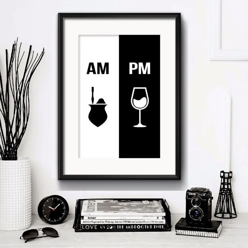Cuadro Am Pm Mate Vino Cocina Living Decoracion Con Paspartú