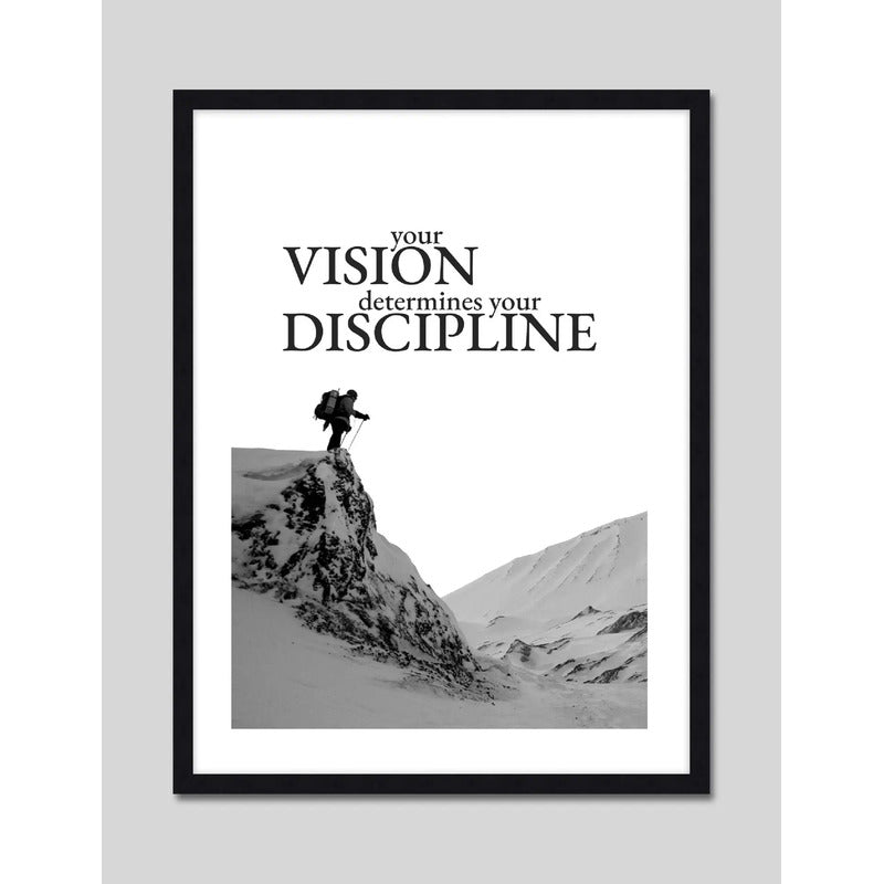 Cuadro Coach Your Vision Determines Your Discipline Frase Marco Negro