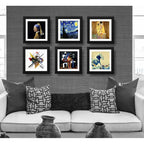Set 6 Cuadros Obras Pintores Famosos Van Gogh Klimt 33x33cm Marco Negro