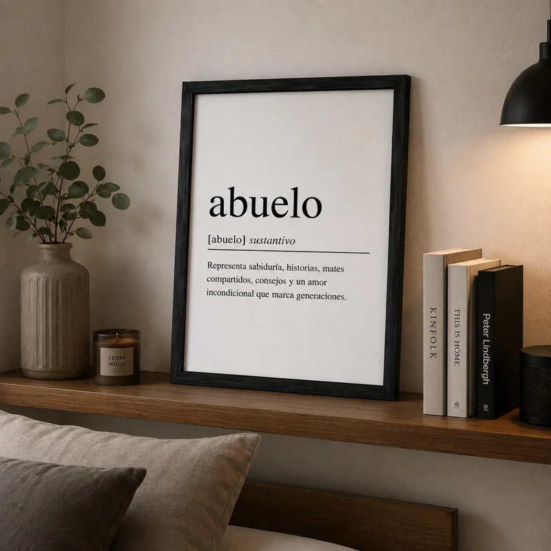Cuadro Living Dormitorio Definicion Significado Abuelo Marco Negro