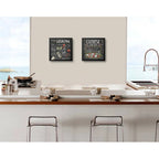 Set 2 Cuadros Lasaña Clásica Ensalada Caprese Recetas Cocina Marco Negro