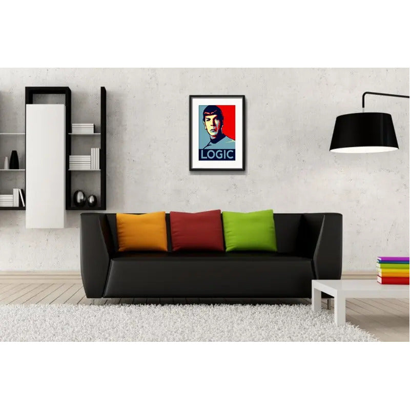 Cuadro Spock Pop Art Star Trek Geek Decoracioncon Paspartú Marco Negro