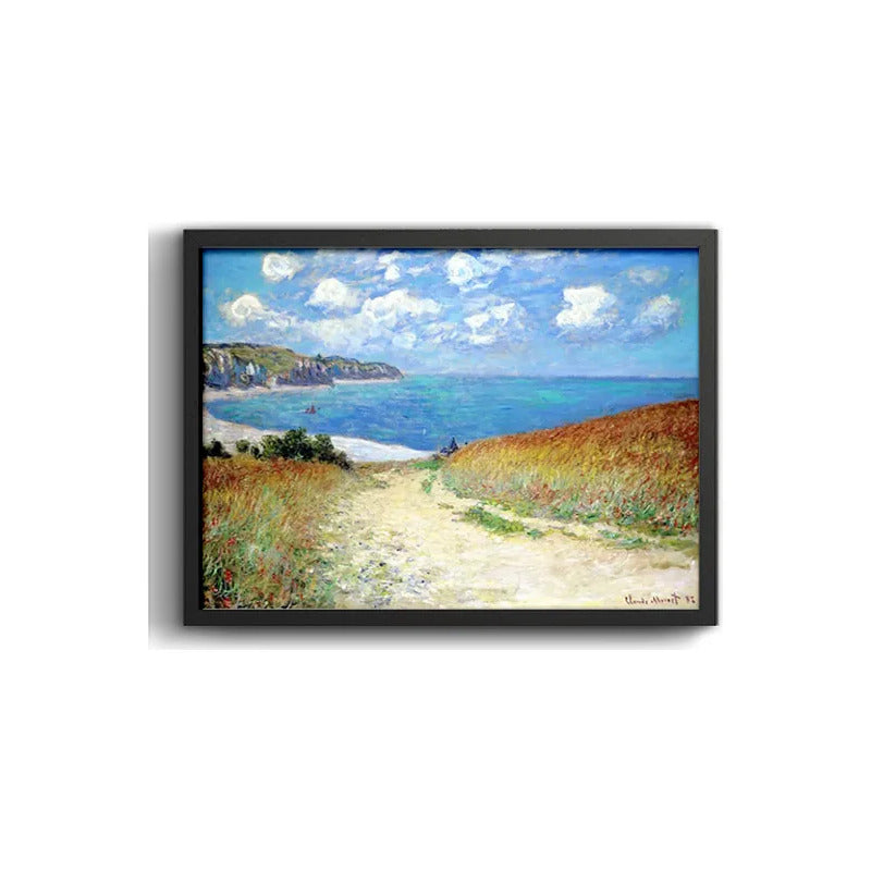 Cuadro Claude Monet Camino Campos De Trigo Playa Pourville Marco Negro
