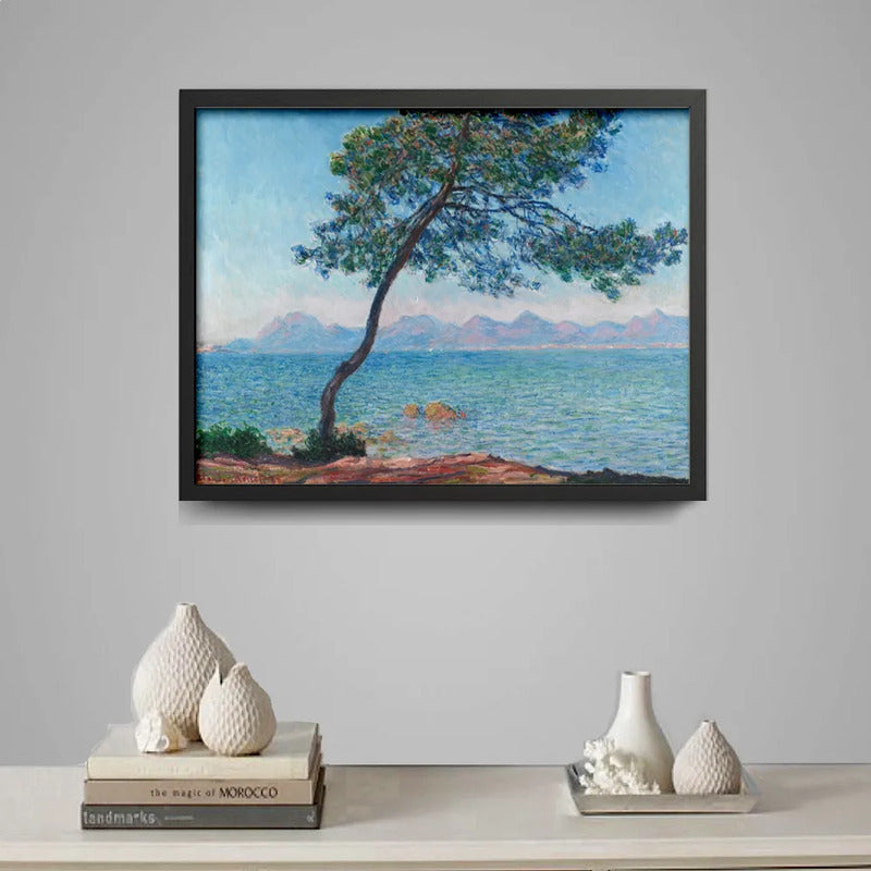 Cuadro Claude Monet Los Montes Estérel Montanas Nautico Mar Marco Negro