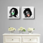 Set 2 Cuadros Bob Marley Lauryn Hill Chicle Musica Decor
