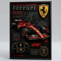 Cuadro Ferrari Formula 1 Auto Icónico Specs Efecto 3d Marco Negro