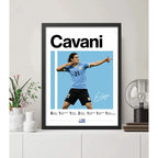Cuadro Cavani Jugador Fútbol Logros Signature Club Deportes Marco Negro