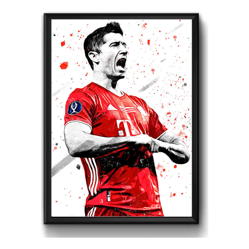 Cuadro Robert Lewandowski Pop Art Fútbol Jugador Decoracion