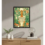 Cuadro Bano Jirafa Inodoro Boho Plantas Hojas Art Decoracion Marco Negro