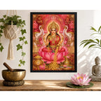 Cuadro Lakshmi La Diosa De La Riqueza India Hindu Arte Zen Marco Negro