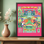 Cuadro Copa Del Mundo Futbol Fifa 2026 Póster Oficial Ciudad Guadalajara Mexico Negro