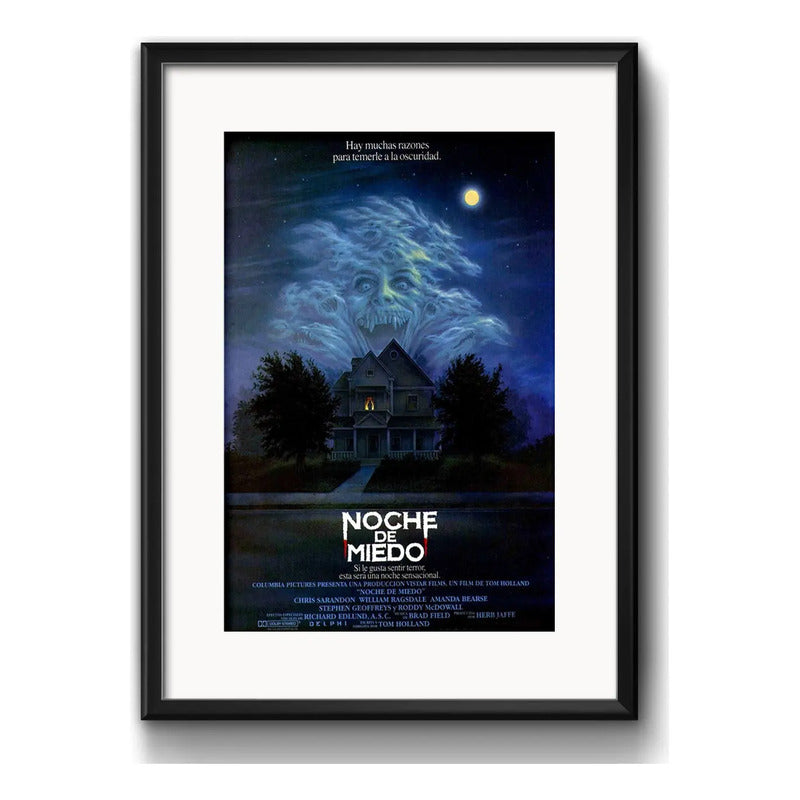 Cuadro La Noche Del Espanto Fright Pelicula Terror Paspartú Marco Negro