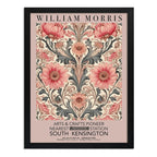 Cuadro Dormitorio Flores Romántica William Morris Botanico 1 Marco Negro