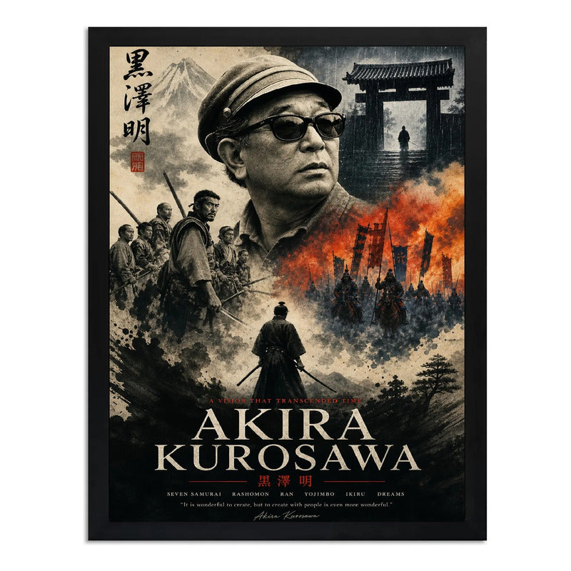 Cuadro Akira Kurosawa Director Peliculas Cinema Japones Marco Negro