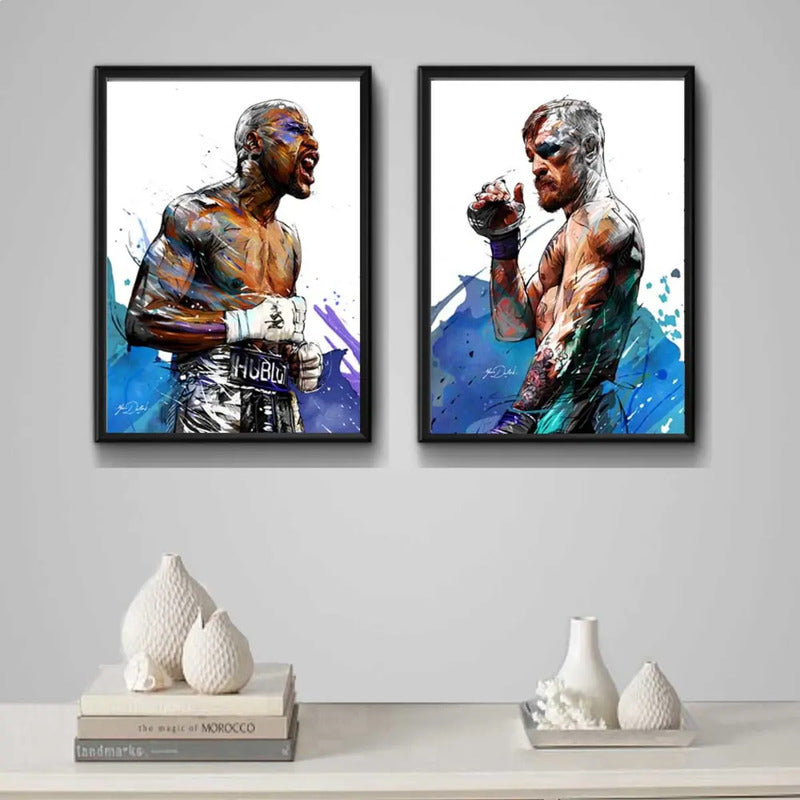 Set 2 Cuadros Mcgregor Mayweather Boxeo Ufc Deporte Gym