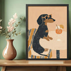 Cuadro Cocina Living Perro Dachshund Salchicha Aperol Spritz Marco Negro
